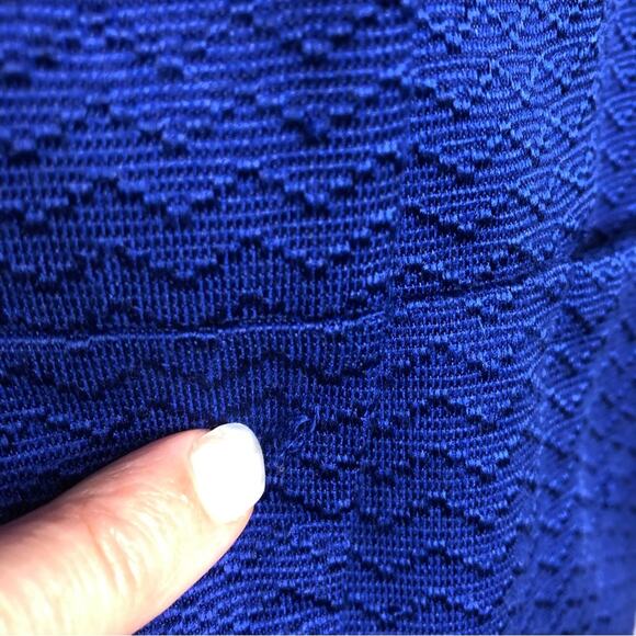 Anthropologie blue chevron textured button front blazer size 12 - Picture 9 of 16